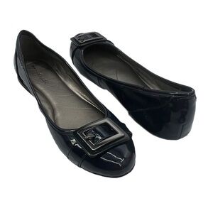 Bandolino Blue Patent Chabica Buckle Slip On Ballet Flats Size 7 1/2 Women’s